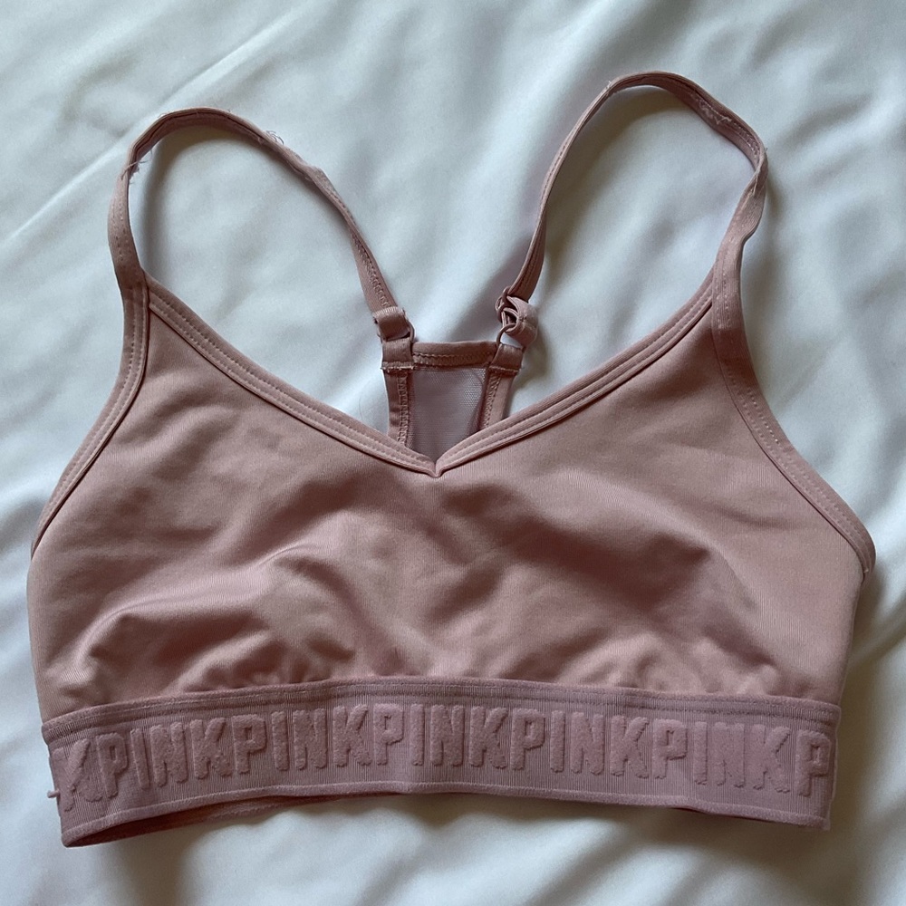 Pink sports bra